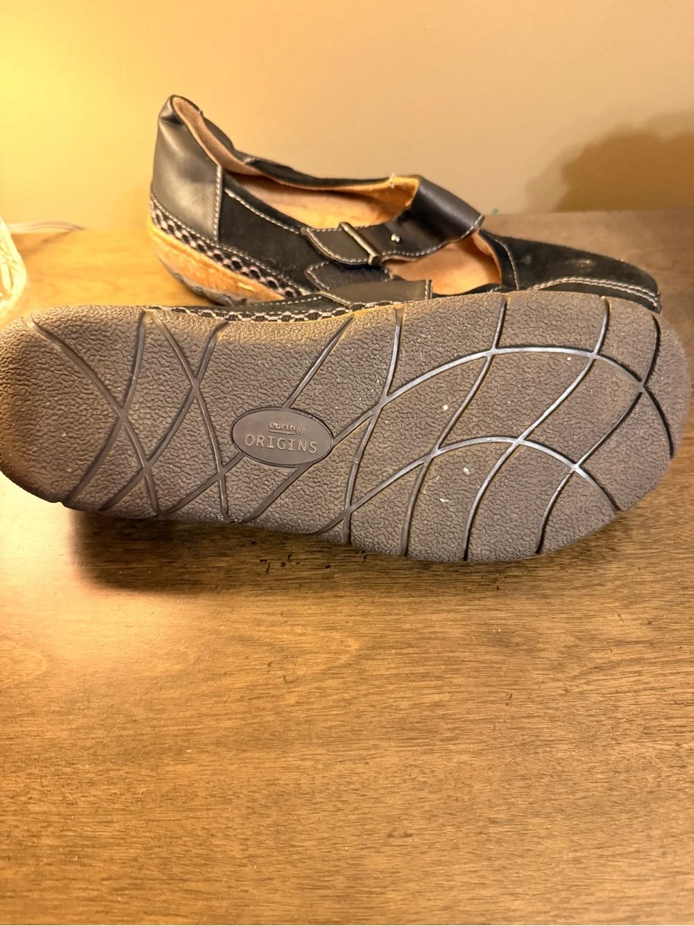 Origins Black Suede Slip-On Loafers with Strap